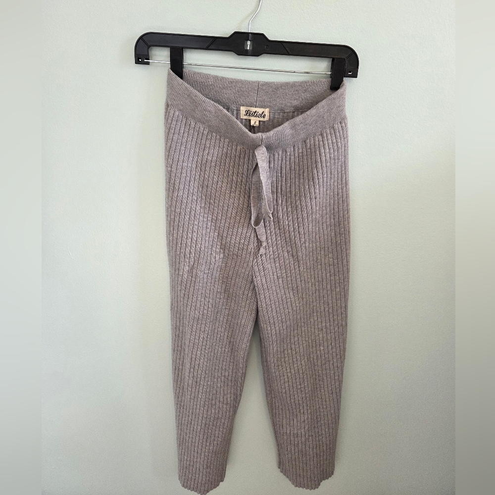 Listicle Heather Gray Ribbed Sweater Pants